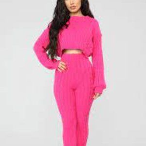 FASHION NOVA Sweater Sweetie Knit Pant Set